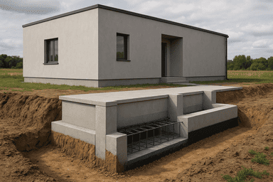 Ленточный с ростверком на сваях 10×12 м